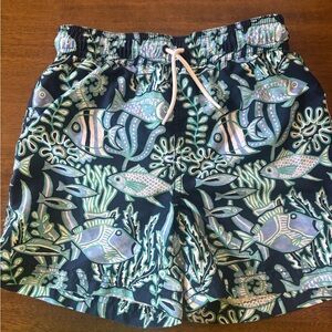 Janie and Jack Blue and Green Patterned Swim Shorts